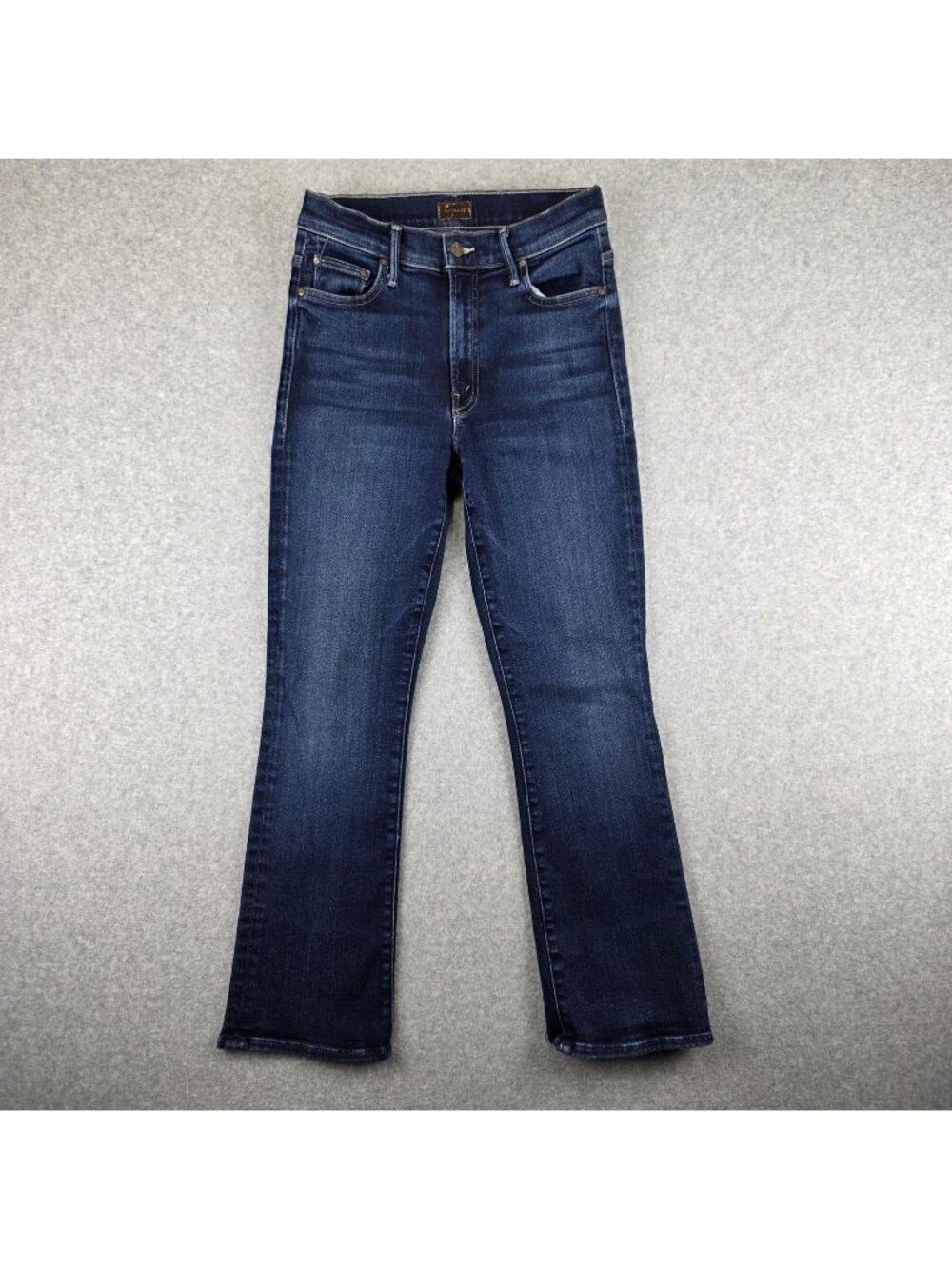 MOTHER The Insider Ankle Jeans Womens 27 Mind Games Blue Frayed Hem Denim